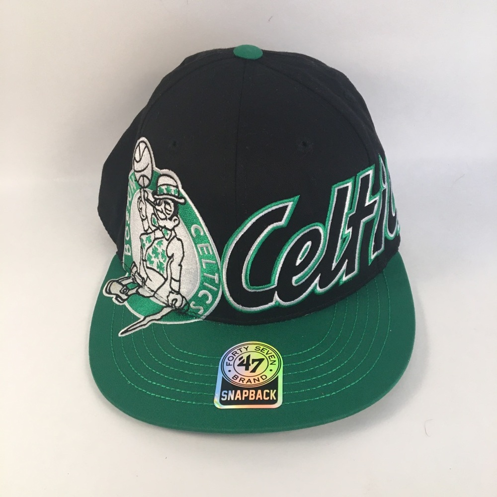 Boston Celtics Brand 47 Forty Seven Hardwood Classics SnapBack Hat Green Cap